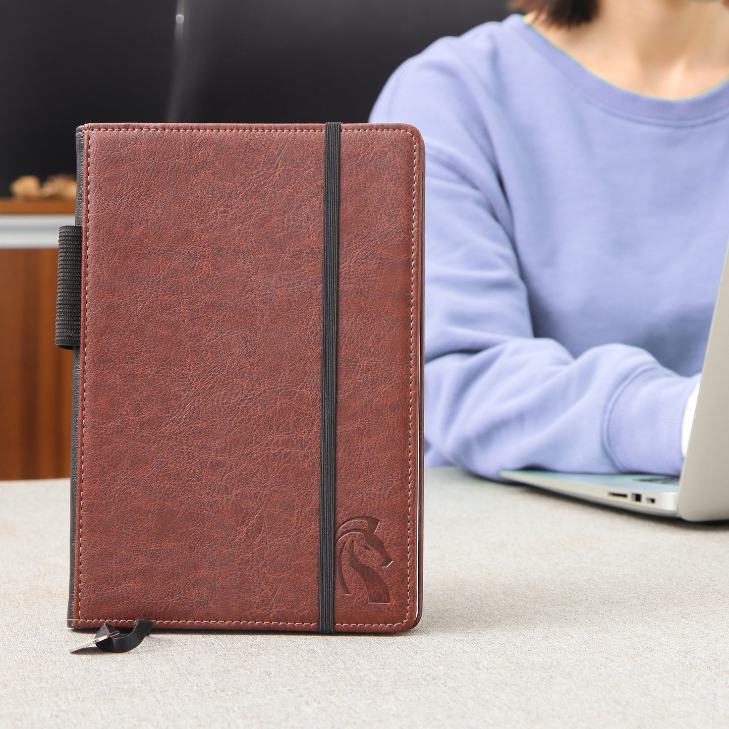 A5 Hardcover Journal Notebook - Brown Faux Leather