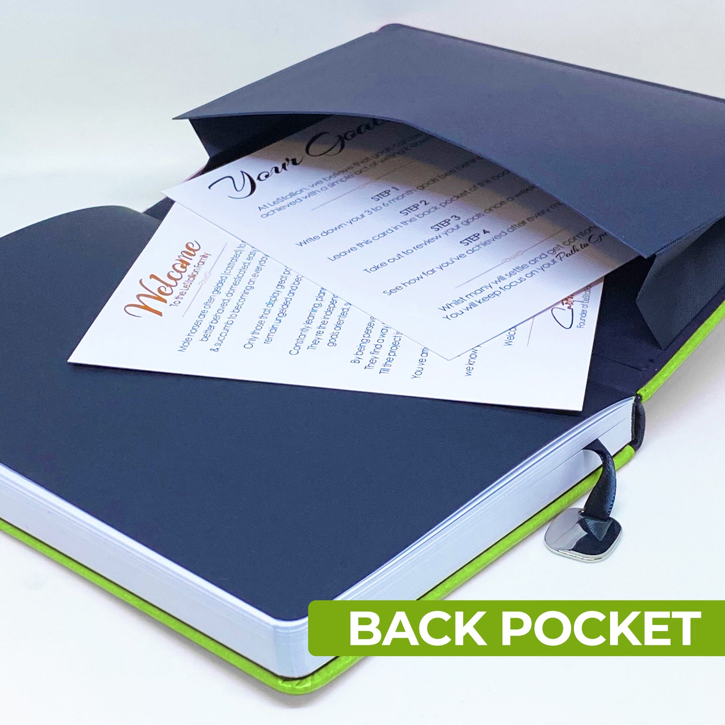 A5 Hardcover Journal Notebook - Green Faux Leather