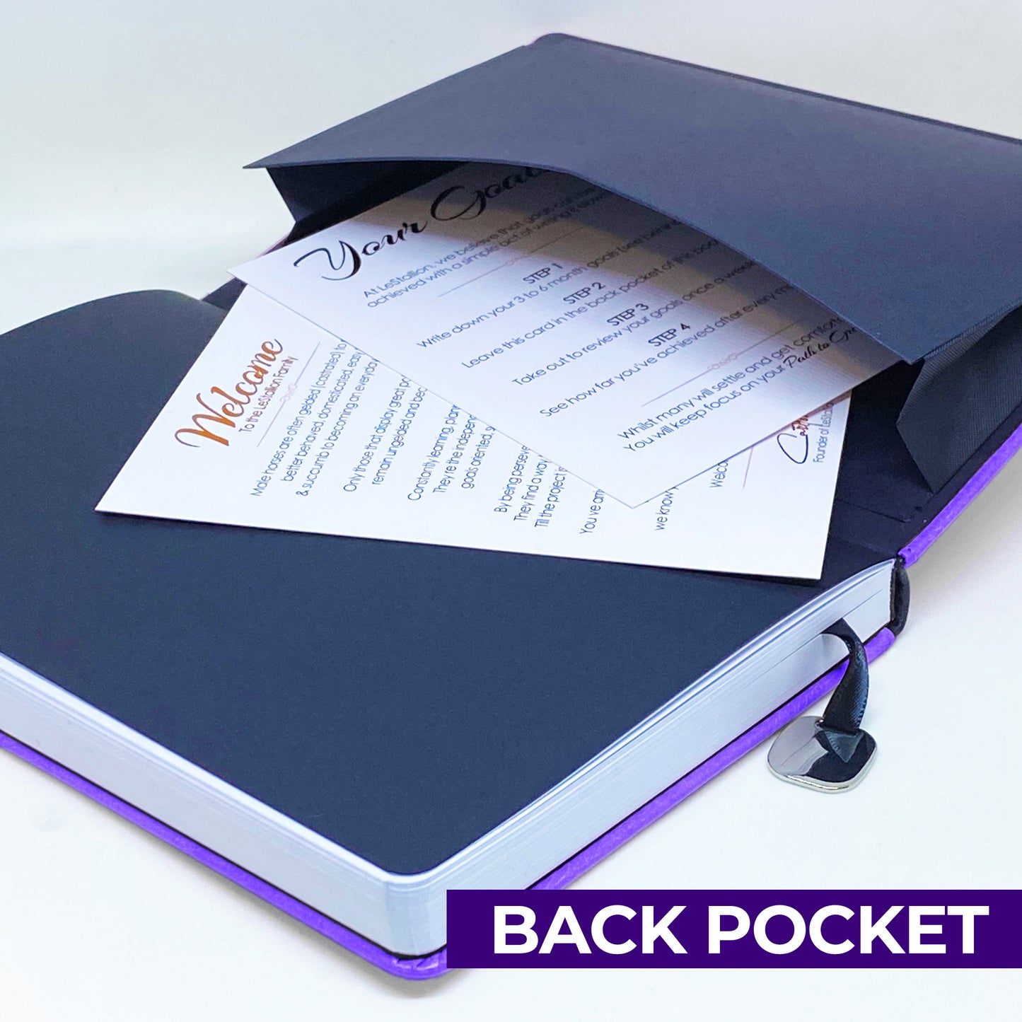 A5 Hardcover Journal Notebook - Purple Faux Leather