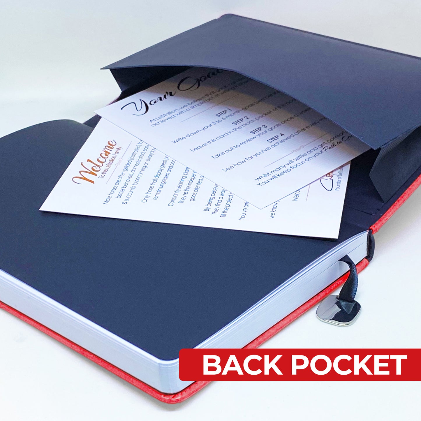 Visionary Red | Red Journal Notebook | A5 Hardcover Faux Leather