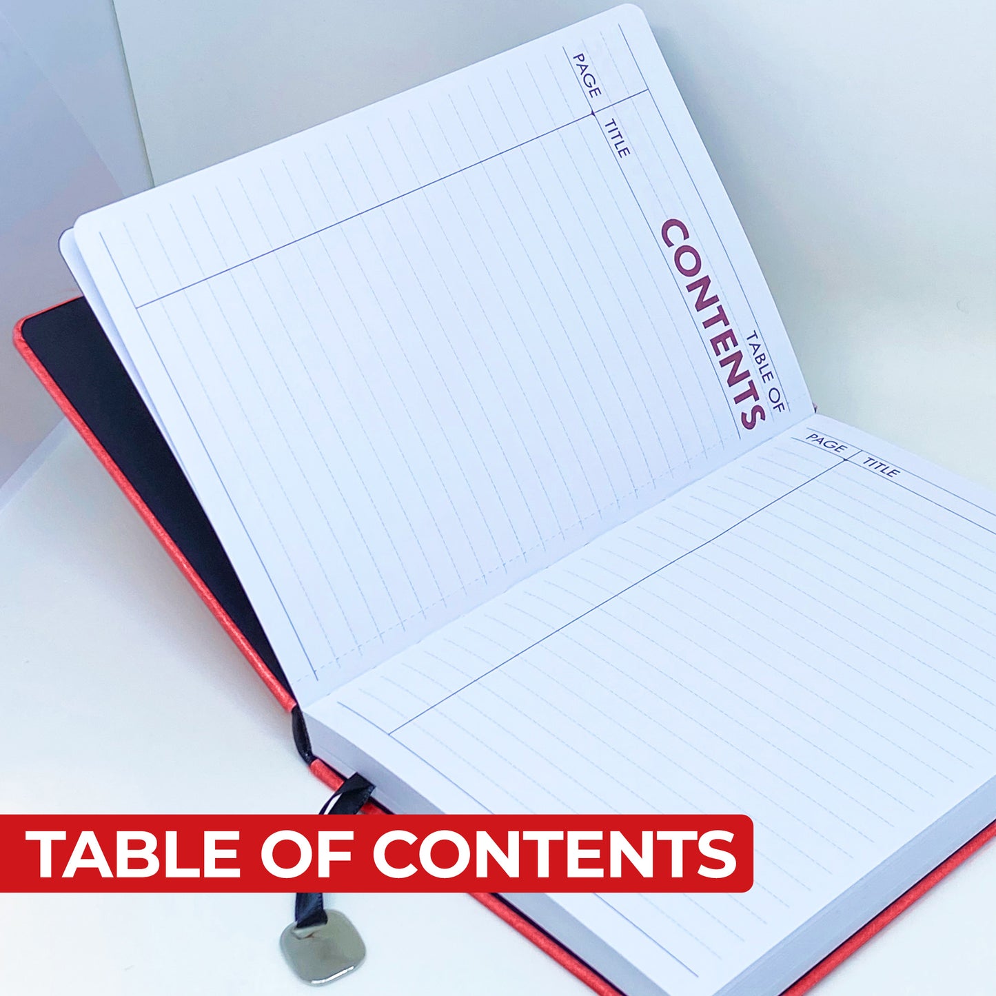 Visionary Red | Red Journal Notebook | A5 Hardcover Faux Leather