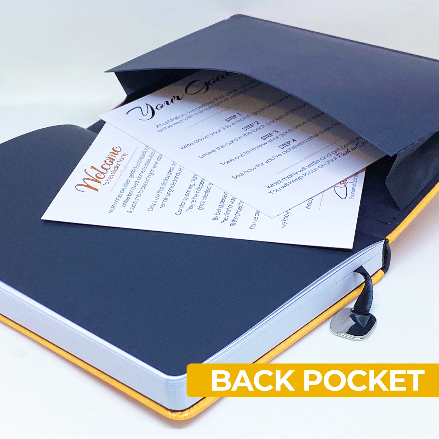 A5 Hardcover Journal Notebook - Yellow Faux Leather
