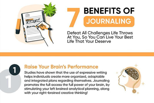 LeStallion journal hero for 7 Benefits Of Journaling Infographic