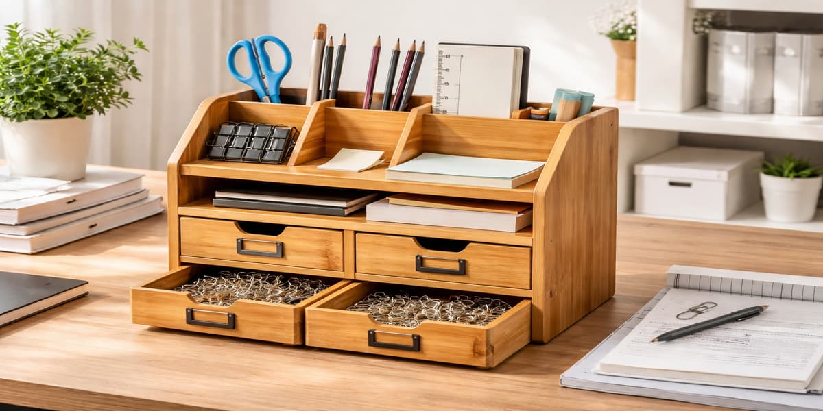 7 Best Bamboo Desk Organizers with Pen Holder – LeStallion