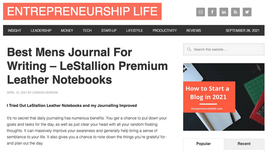 Best Mens Journal For Writing - Entrepreneurship Life