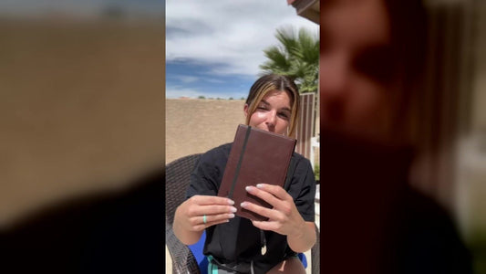 Maggie from Learning to Adult reviews a LeStallion journal notebook